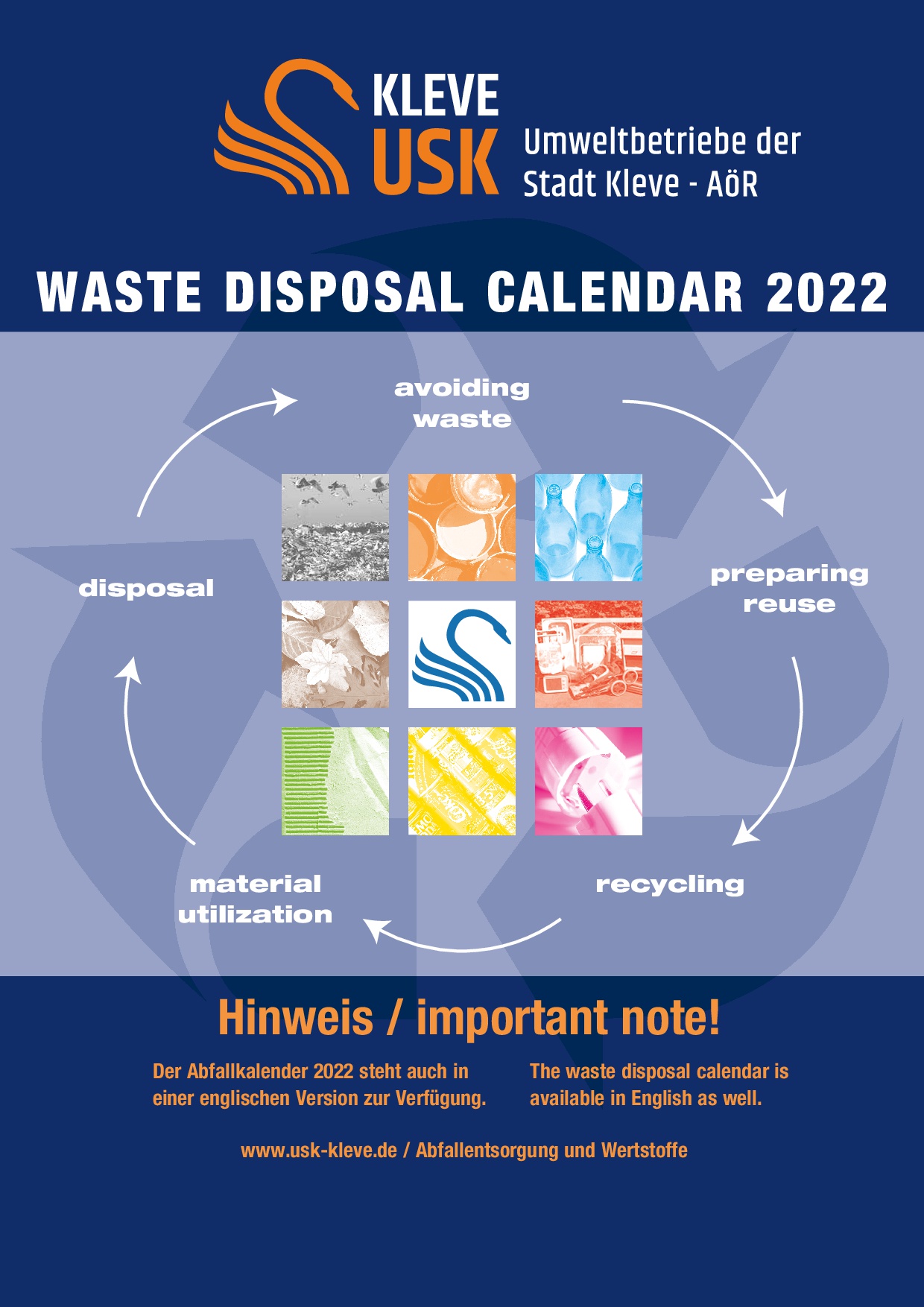 Deckblatt Abfallkalender 2022 englische Version